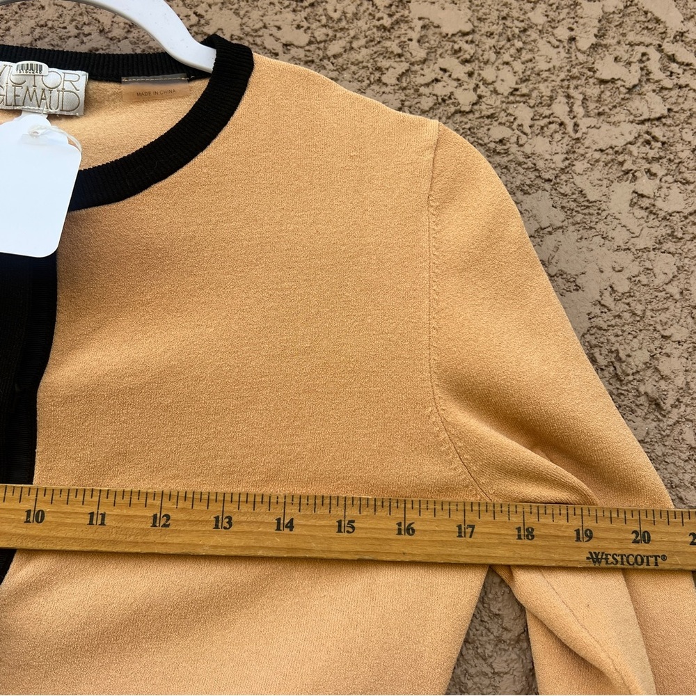 Victor Glemaud Crop Top M Cardigan Black Contrast Cafe Au Lait Ribbed Knit Y2K - Picture 9 of 11
